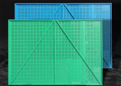 Green Perforated Industrial High Rise Safety Screens Fall Protection Round Hole