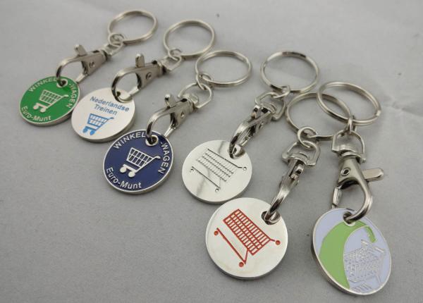 Soft Enamel Zinc Alloy, Aluminum, Iron Trolley Coin with Nickel Plating, Flat or Double Back