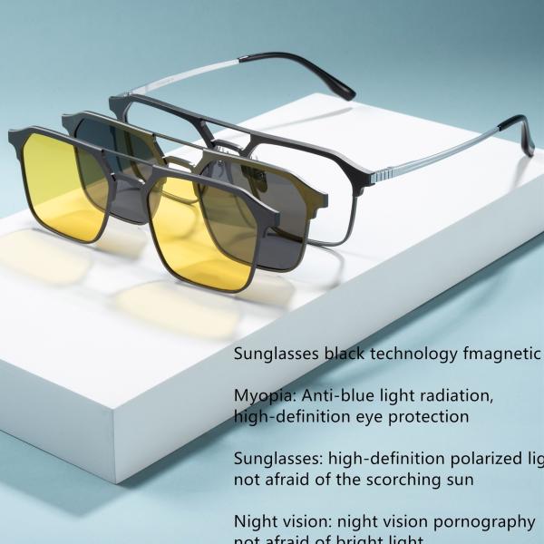 Очки для трехцелевого использования Пултитаниевые алюминиевые магнитные очки