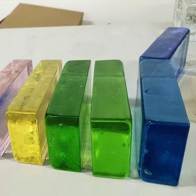 Art glass wall colorful hollow glass tile background partition wall translucent opaque bar entrance wall crystal tiles