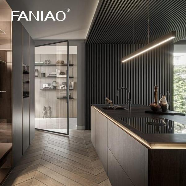 Роскошные модульные шкафы Кухонный дизайн Мебель деревянного дома Меламинная доска Современный настенный кухонный шкаф