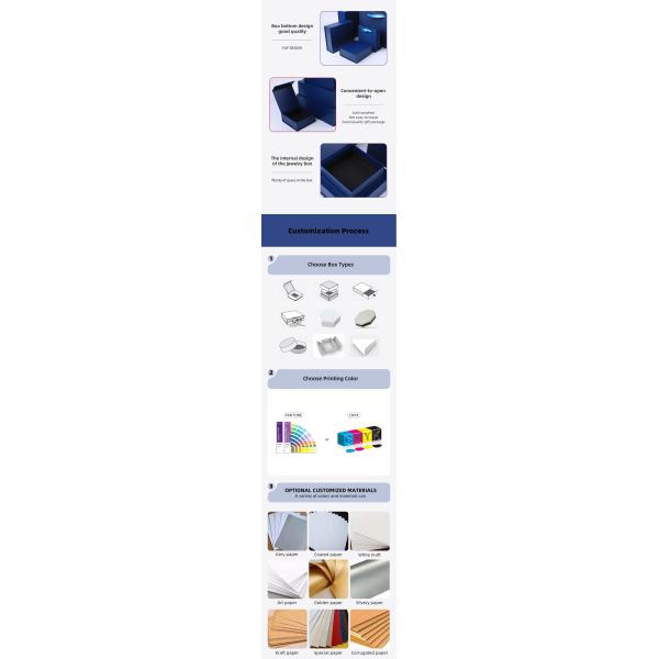 Paper jewelry Gift Box Packaging Eco Friendly Cardboard blue Magnetic Jewelry Box