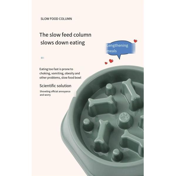 Собаки и кошки Пластиковая чаша для медленного питания - это антизадыхающаяся и быстро глотающаяся костная модель для домашних животных