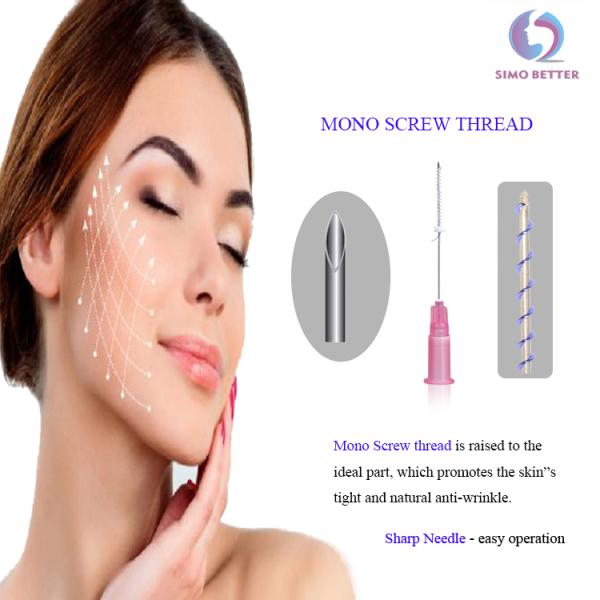 Beauty Thread Face Lift 3D COG Barbed Sharp Needle Disposable Cannula