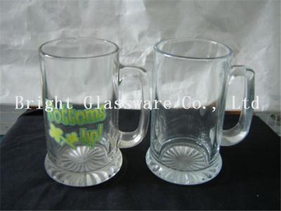 clear glass beer mugs, glass water cup with decal logo