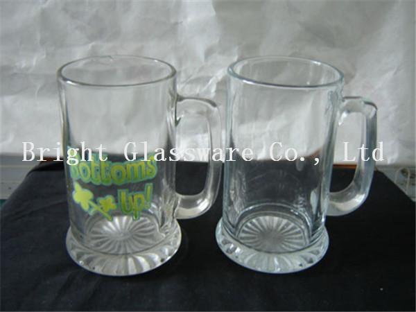 clear glass beer mugs, glass water cup with decal logo