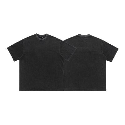 Roupas vintage brancas 230g T-shirt de manga curta