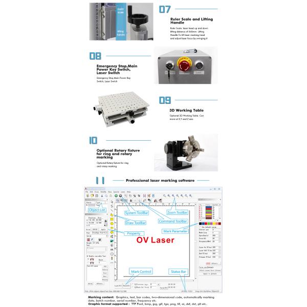 20W 30W 50W Separate Portable Fiber Laser Marking Machine for Metal Stainless Steel