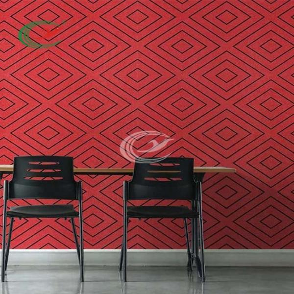Soundproof Felt Panels For Walls , Meeting Room Polyester Fiber Acoustic Panel