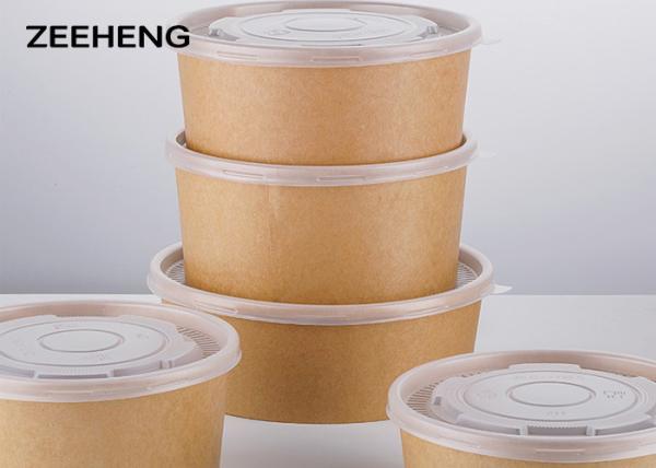 Eco Friendly Food Grade Brown Paper Bowl Kitchenware Fast Food Packaging