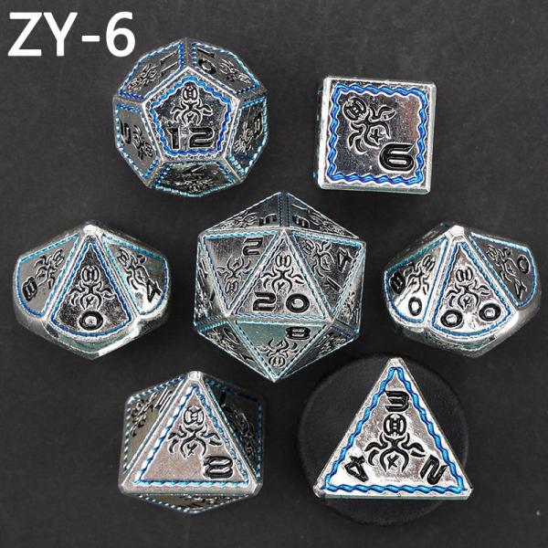 Electroplated Vintage Colored Octopus Metal Dnd Dice Set Dragon and Dragon Chessboard Game Dice