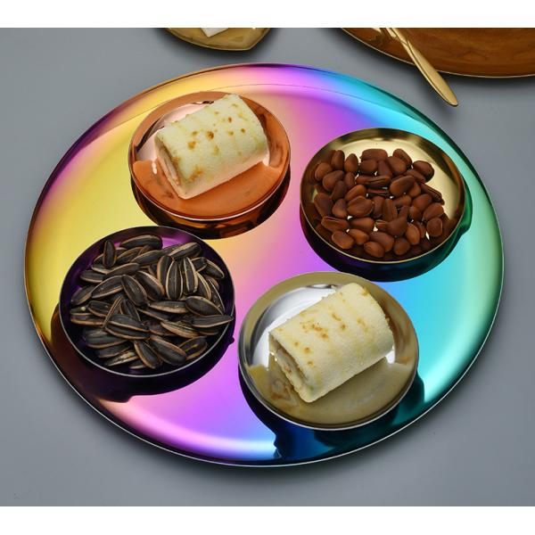 Rustproof Gold 10x10cm Metal Jewelry Tray Mirror Polishing