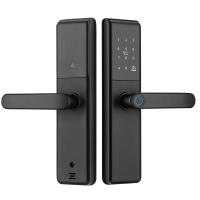 Serrure de porte intelligente Qleung S851 pour la maison, contrôle à distance via l'application Tuya, déverrouillage par empreinte digitale, mot de passe, carte et clé