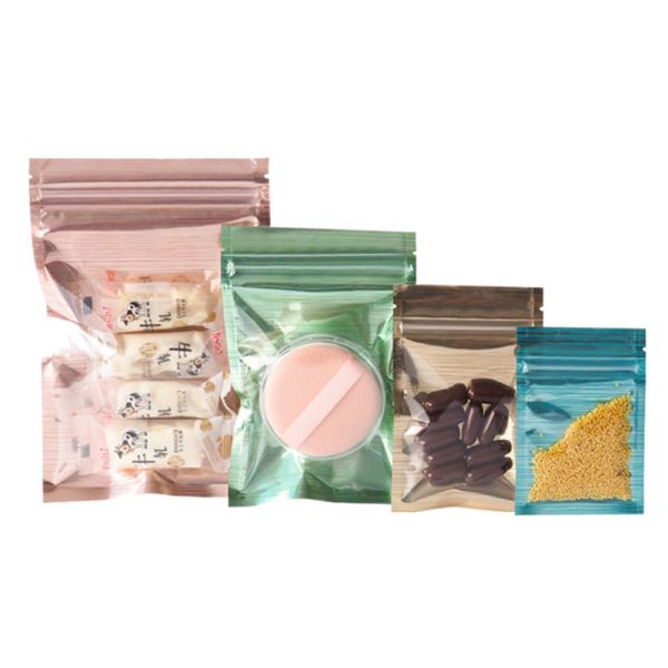 Small Colorful Degradable Aluminum Ziplock Foil Pouch For Product Packaging