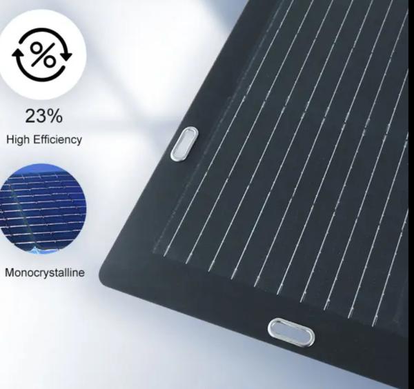 50W Monocrystalline Flexible Solar Panel with Easy Peel-and-Stick Adhesive Backing for Outdoor Adventures