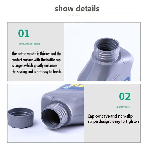 Stackable Plastic Engine Oil Bottle With Integrated Handle For Industrial Storage