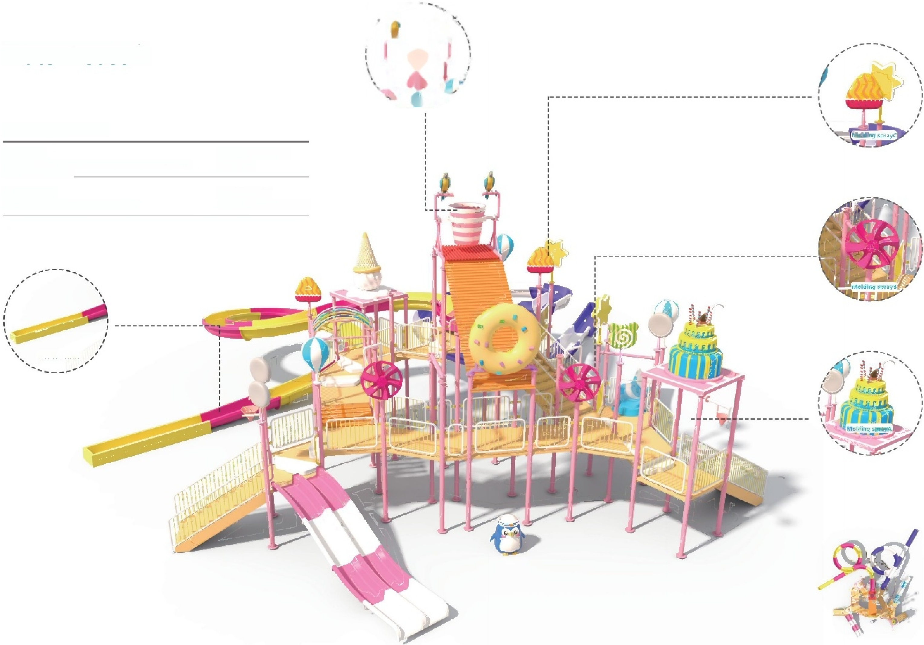 Theme Park Small Water Slide House 500m2