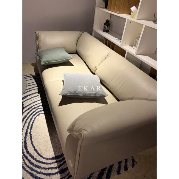 Italy Contemporary Simple Designed Modern Home Living Room Furniture Leather Sofa Set