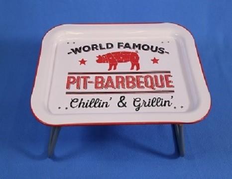 DADI Embossed Logo Tinplate Metal Tin Tray Children's Tray with Legs Small Size
