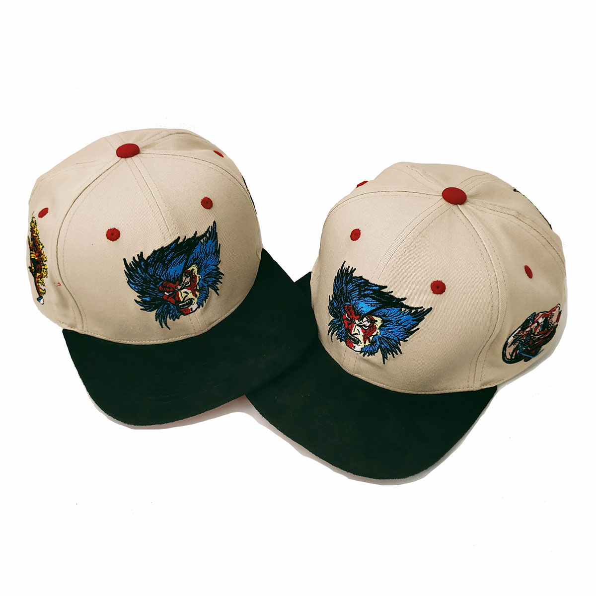 6 Panel Custom Flat Bill Snapback Caps Luxurious Underbrim Visor Baseball Adjustable