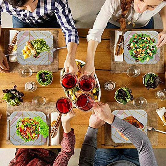 Polychrome  Bamboo Birthday Elegant Eco Friendly Disposable Dinner Plates