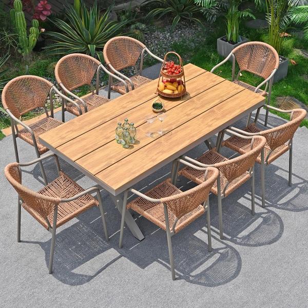 Outdoor Table And Chairs Set Waterproof And Sunproof Garden Patio Furniture Rattan Wicker Chair Combination For Villa Balcony Terrace And Open-Air Leisure