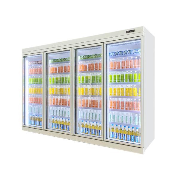 Display de porte verticale de verre congélateur réfrigérateur commercial de supermarché