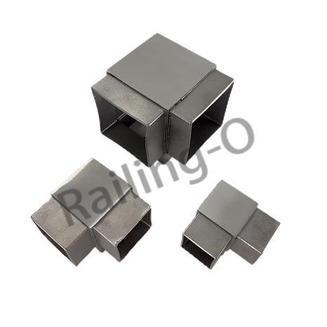 Stainless Steel Square Tube End Caps Three Way 80mm  Tube Corner Joint