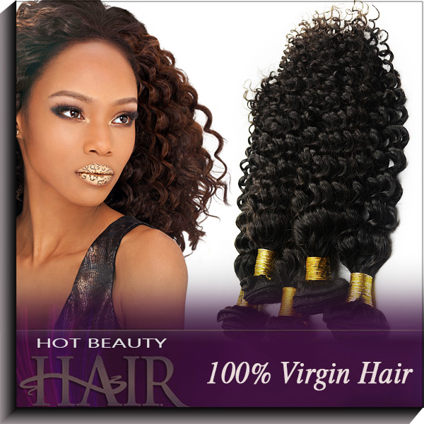 Natural 5A Virgin Brazilian Hair Curly , 22 inch Lady Hair Extensions