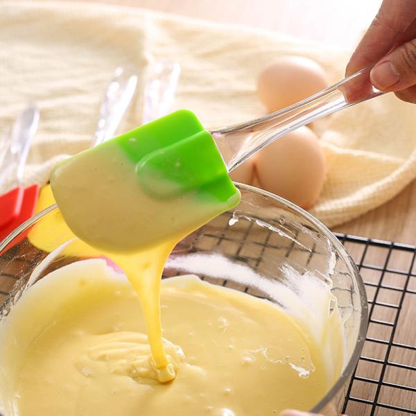 Nontoxic Detachable Silicone Pastry Scraper With Transparent Plastic Handle