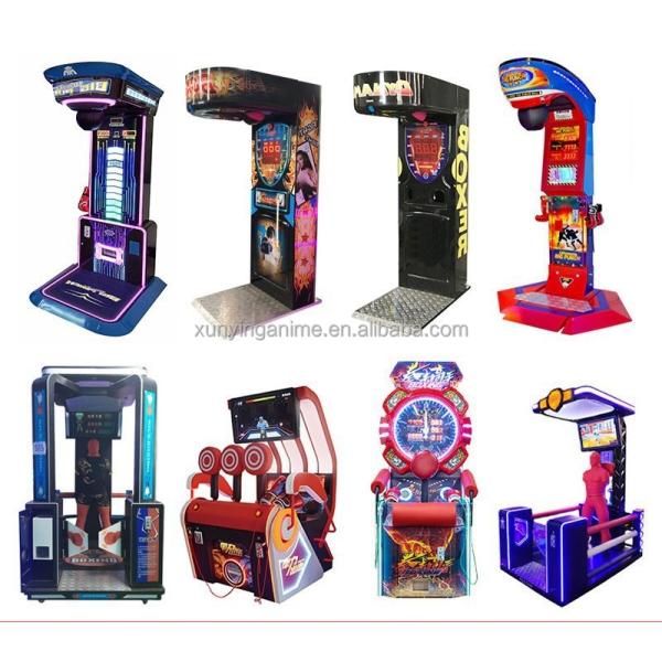 Máquina de boxe de arcade de moedas Big Punchbag 220V