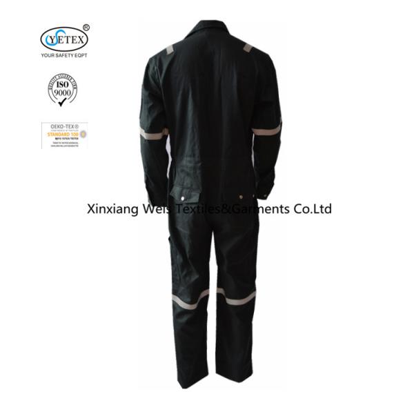 220gsm Dark Green  Light Weight Fr Coveralls With 1 Inch Wide Reflective Tape / Fire Retardant Safety Workwear