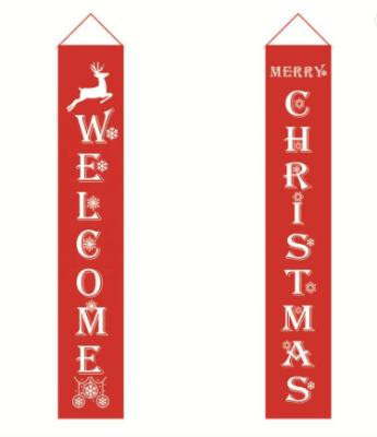 Merry Christmas Fabric Hanging Banners Customized Size For Door Decoration