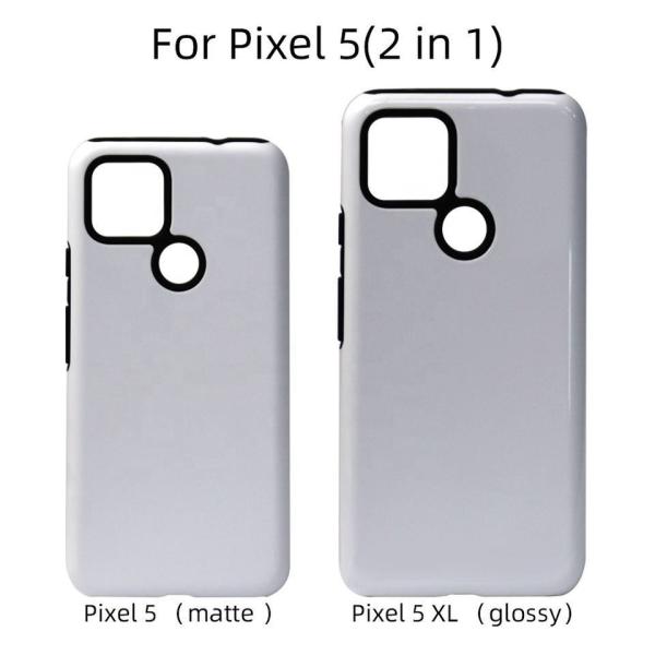 ホワイト光沢マット昇華3D 2 in 1タフフォンケース Google Pixel 8 7 6用 携帯電話ケースブランク昇華