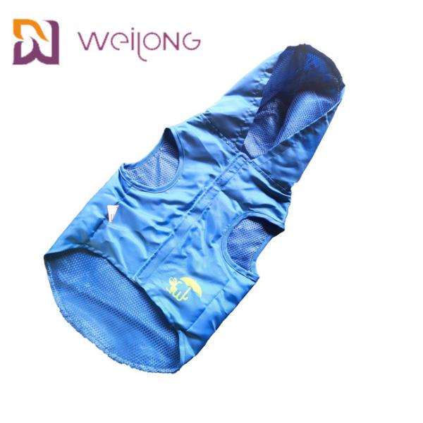 Velcro Opening Rubber Print Waterproof Pet Raincoat Blue XS-XL