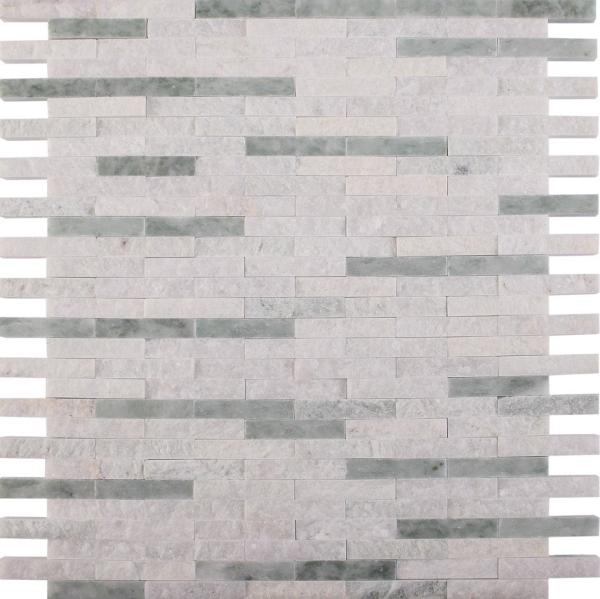 Black And White Glass Mosaic Tiles , 3D Triangle Round Marble Mosaic Wall Tile 30x30