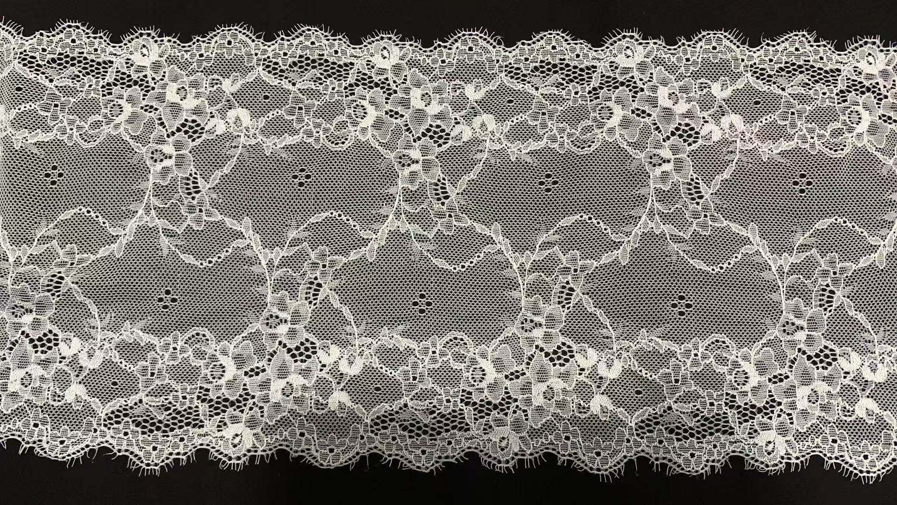 21CM Soft Romantic Vintage Hollow Floral Spandex Elastic Lace Trim Long-lasting Stretch Border for Nightwear, Prom Gowns & Tablecloth DIY Supplies