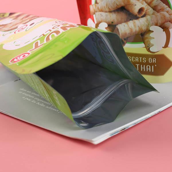 Heat Seal Standing Pouch Packaging Aluminum Foil Mylar Tear Notch Matte Black