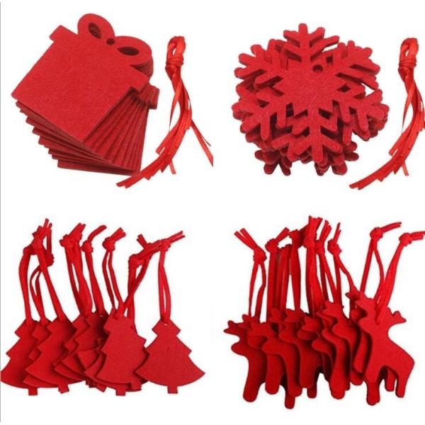 Red Color Christmas Party Crafts Felt Pendants Ornament Making Party Decorations
