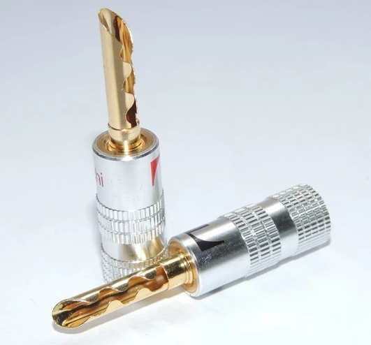 Степень 24K штепсельных вилок банана 90 Dia 4mm мужская Nakamichi универсальная