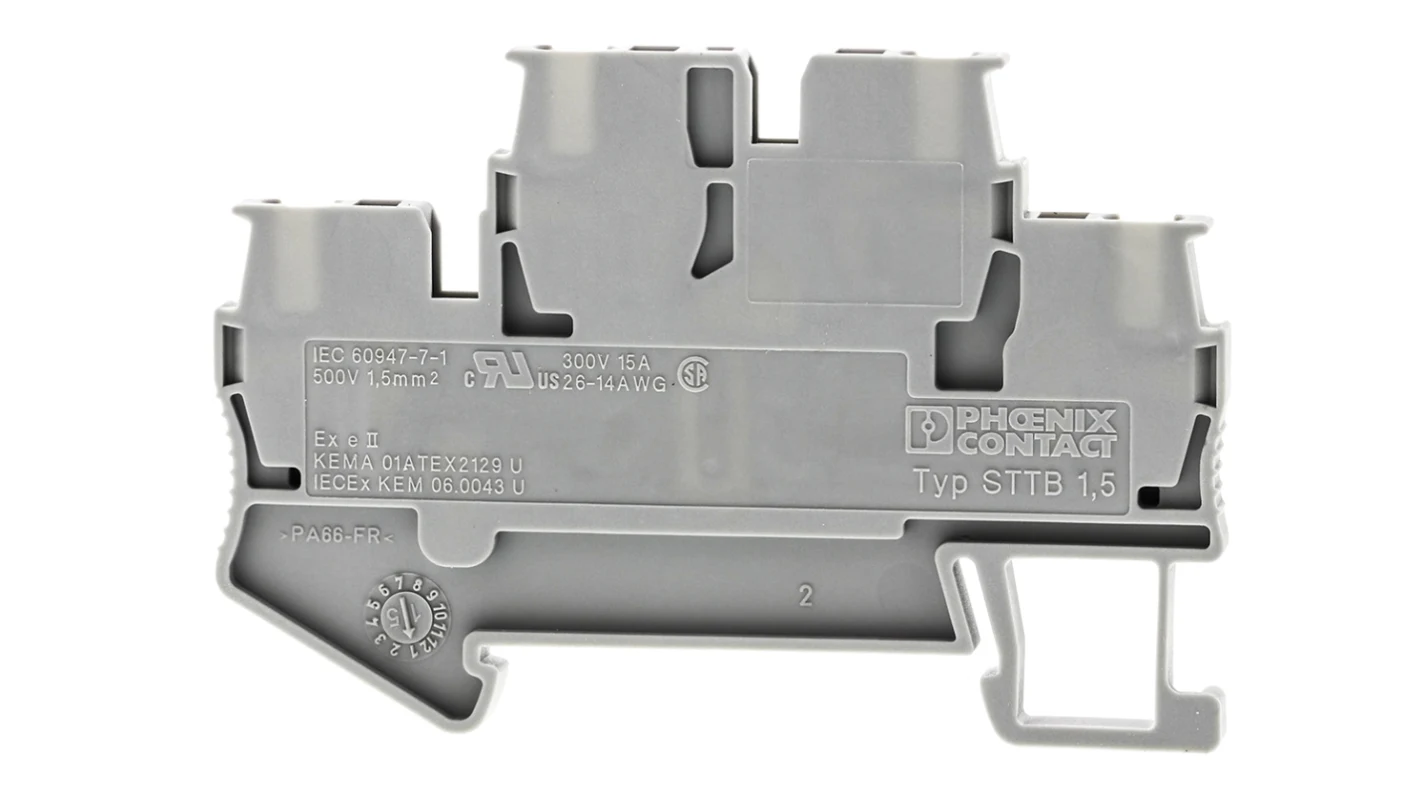 Phoenix Contact Double-level Spring-Cage Terminal Block STTB 1,5 500 V 17.5 A