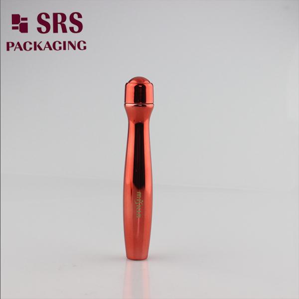 SRS packaging plastic eye serum 15ml red color PETG roll on bottle