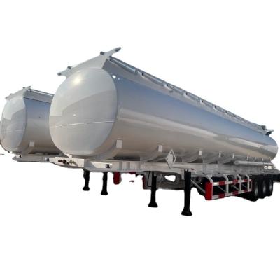 Lightweight 3 Axle Diesel Fuel Tank Trailer , Steel 30 Ton Fuel Tanker Semi Trailer For Sale