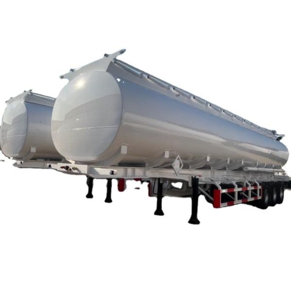 Lightweight 3 Axle Diesel Fuel Tank Trailer , Steel 30 Ton Fuel Tanker Semi Trailer For Sale