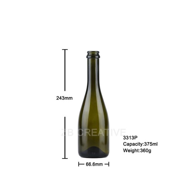 375ml Champagne Glass Wine Bottles Bulk For Sparkling Wine 360g 3313P