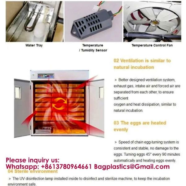 Commercial Poultry Egg Incubator Hatcher Machine Turkey Bird Quail Equipment 5000 Automatic Chicken Solar Egg Incubator Intelligent Control Poultry Chicken Hatchery Machine/Egg Incubator Hatchery