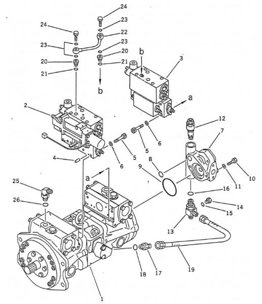 La pompe principale de l'excavateur PC100-5 PC120-5 PC130-5 Pompe hydraulique 708-23-04014 708-23-04013 708-23-04012 Pour Komatsu
