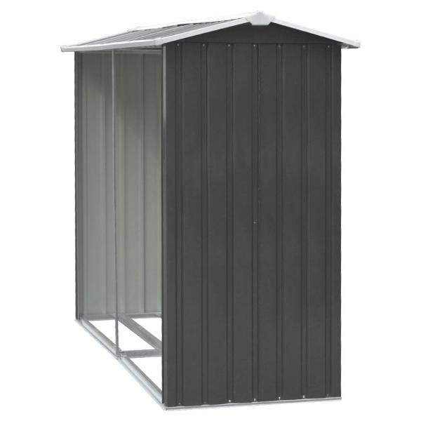 AJUNION Metal Outdoor Firewood Log Rack Shed for Easy Assembly and Garden Storage