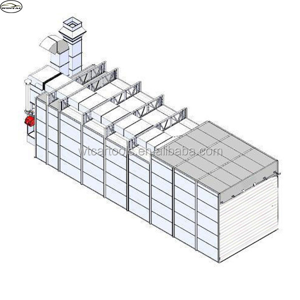 220V Industrial Car Spray Booth With Fiberglass Floor Filter And Exhaust Fan