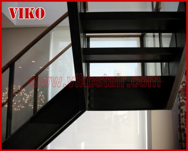 Double Steel Plate Staircase VK29S Stainless Steel, Power Coated,，Wooden ，Beech Tread , Carbon Steel Stringer,